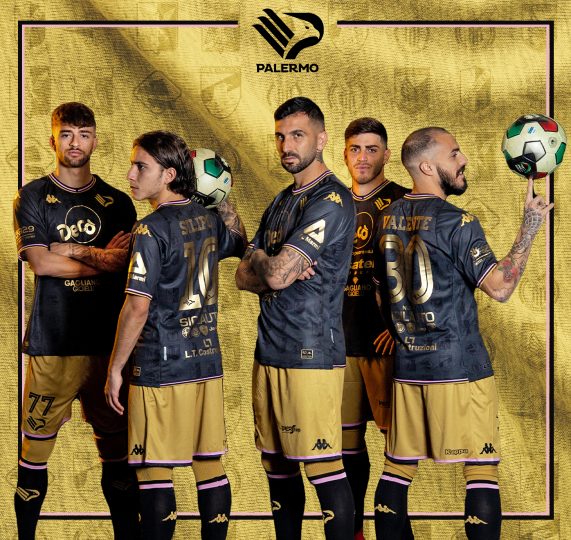 Palermo's new fourth jersey with all the historical logos